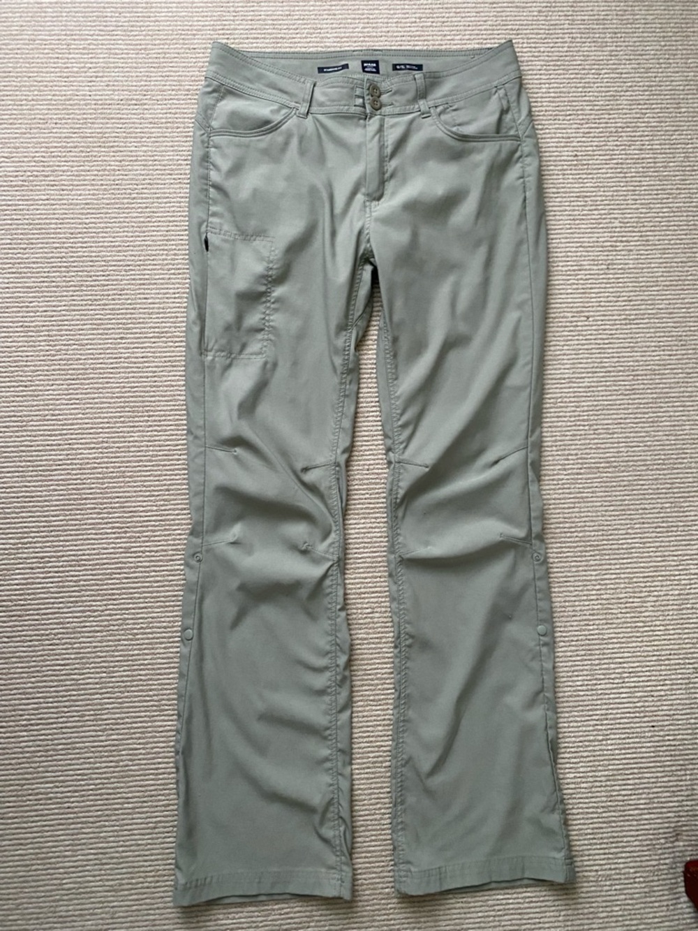 Prana Women's Sage Green Convertible Hiking/Trek Pants Size 12 tall